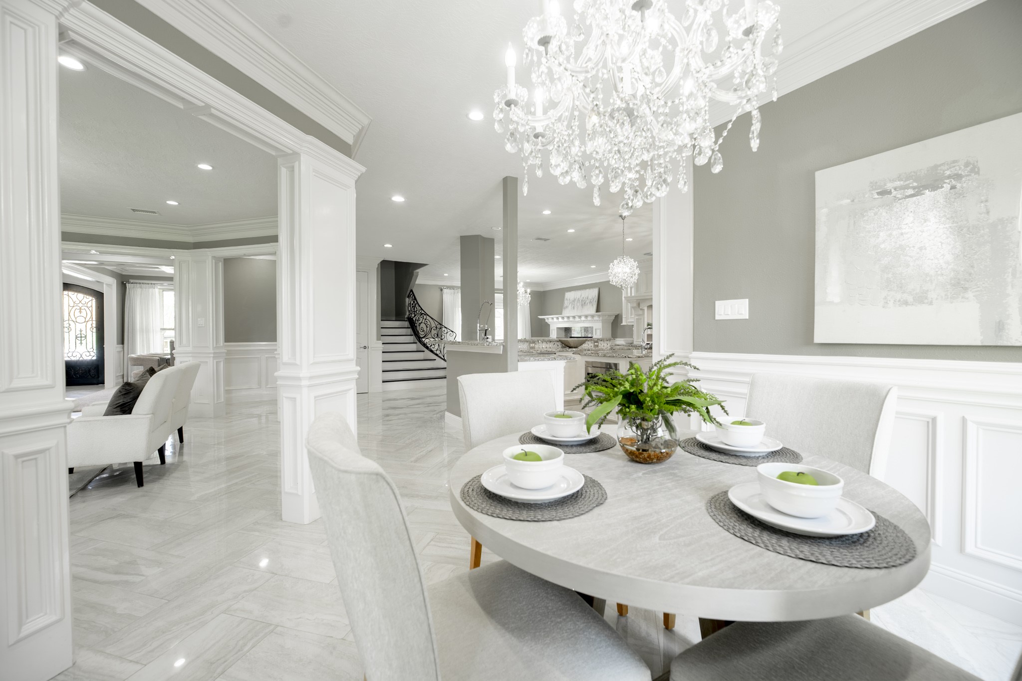 10887 Decatur Street Willis, TX 77318 - Photo 12 of 50 a view of a dining room with furniture and a chandelier