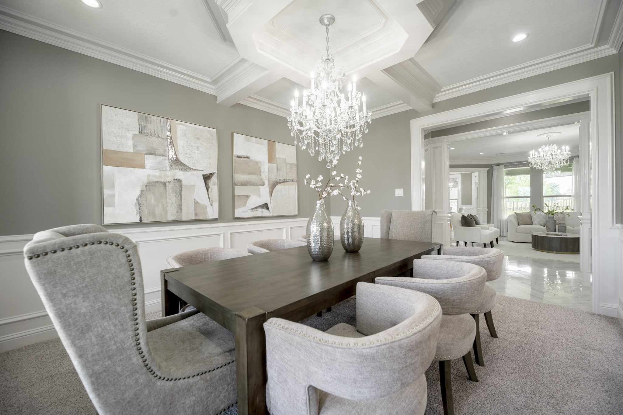 10887 Decatur Street Willis, TX 77318 - Photo 13 of 50 a view of a dining room with furniture and chandelier
