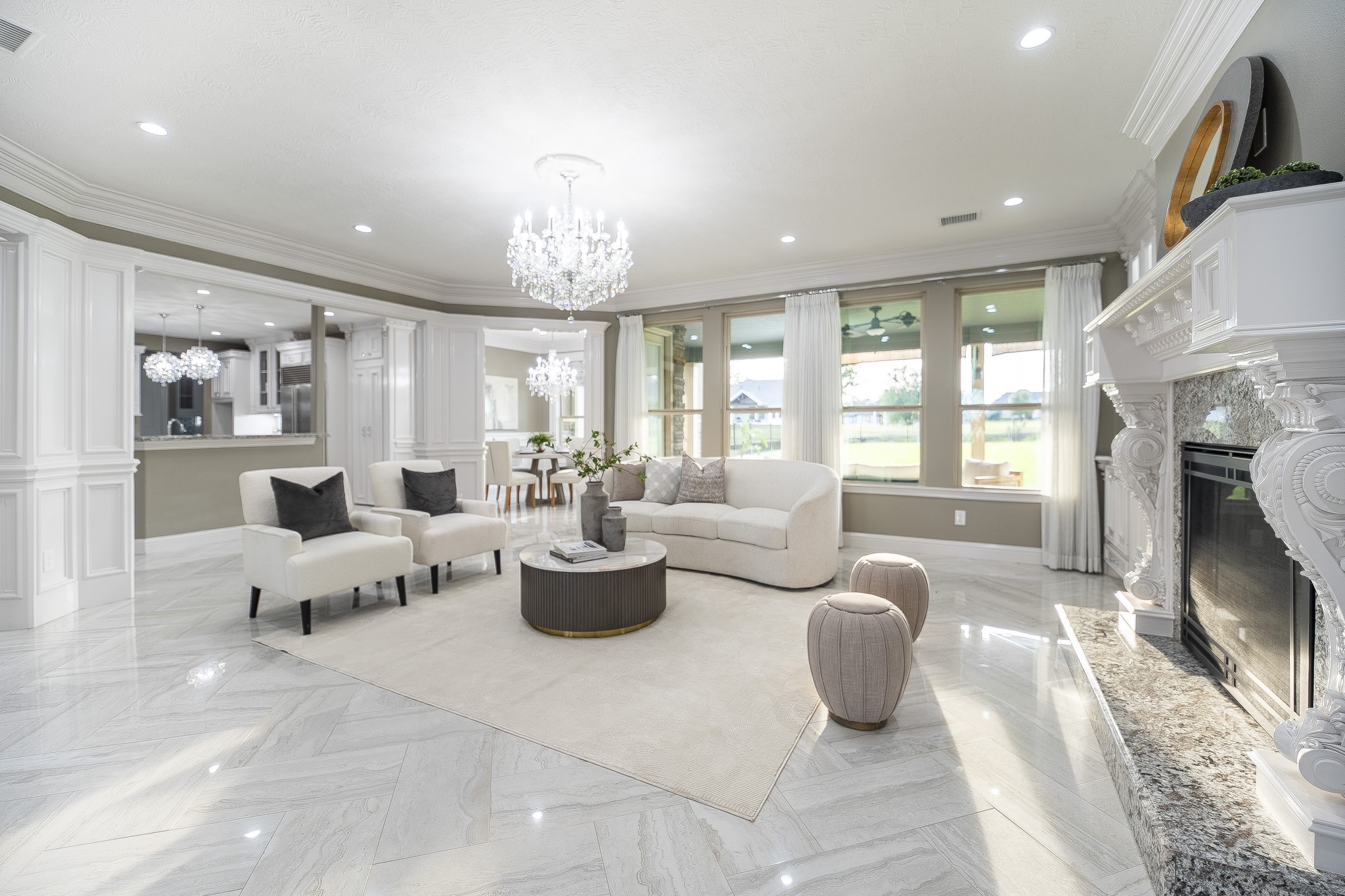 10887 Decatur Street Willis, TX 77318 - Photo 9 of 50 a living room with fireplace furniture and a large window