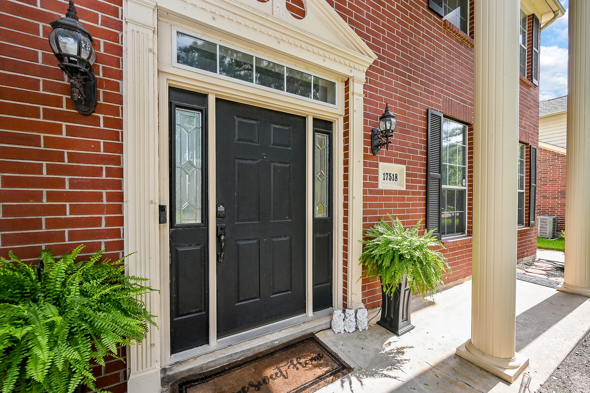 a potted plant in front of a house