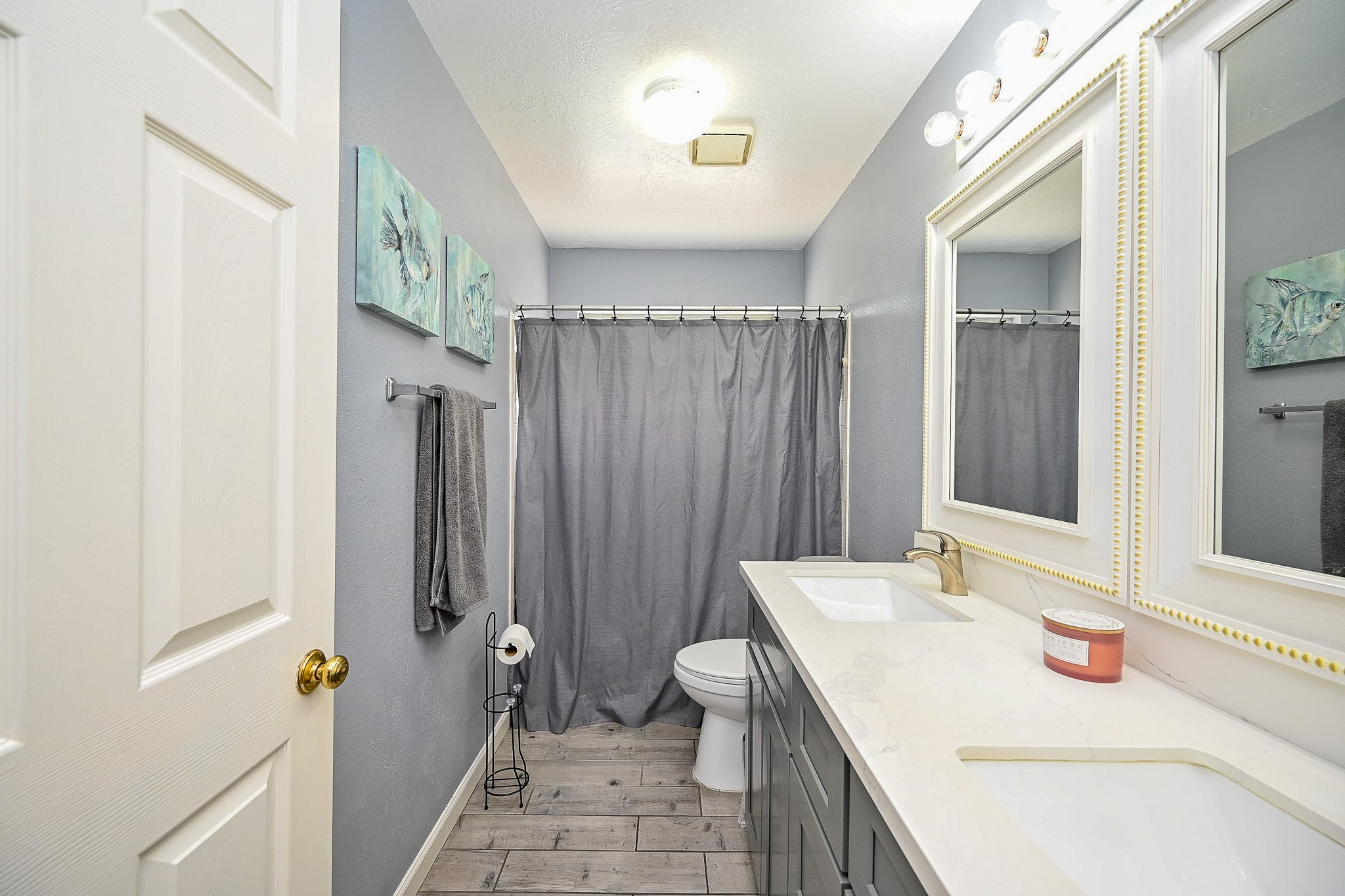 17518 Rustling Aspen Lane Houston, TX 77095 - Photo 18 of 39 a bathroom with a sink double vanity and a mirror