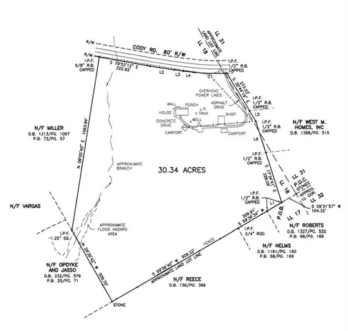 a view of dirt yard with large trees