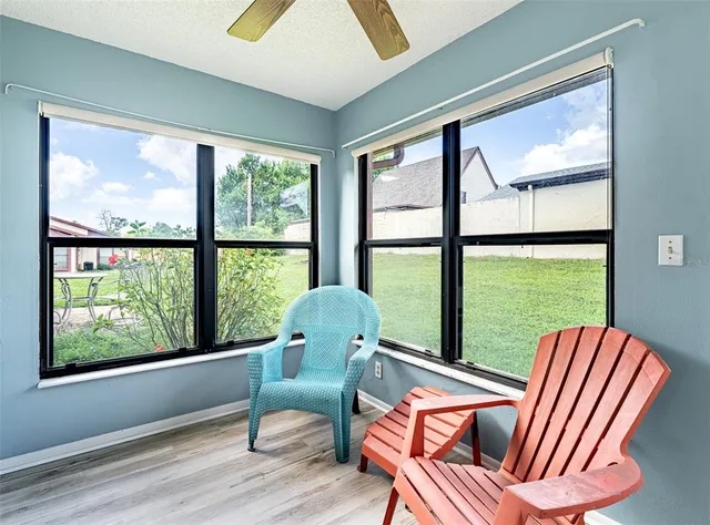 a view of chair in wooden floor