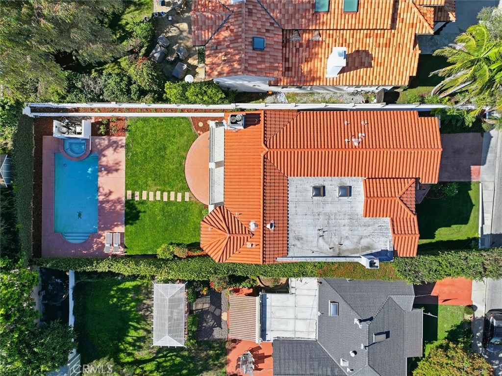 1740 Ruhland Avenue Manhattan Beach, CA 90266 - Photo 4 of 61 an aerial view of a house with a garden and statue