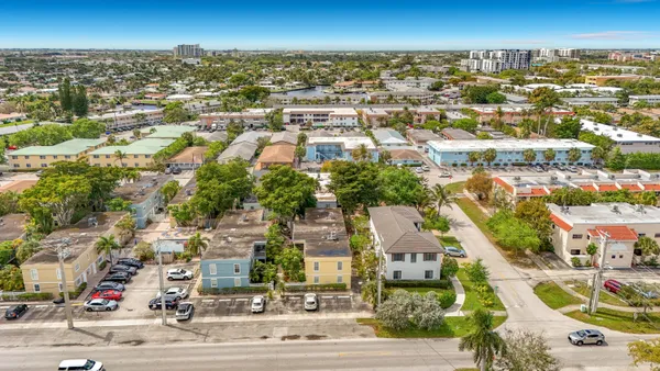 an aerial view of multiple house