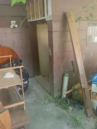 a view of balcony with garden