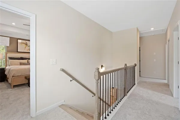 a room with a dresser and a mirror