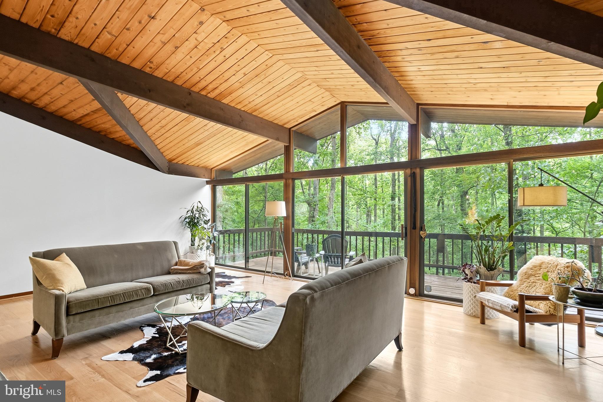 10815 Cross School Road Reston, VA 20191 - Photo 2 of 48 Living room with glass doors leading to deck