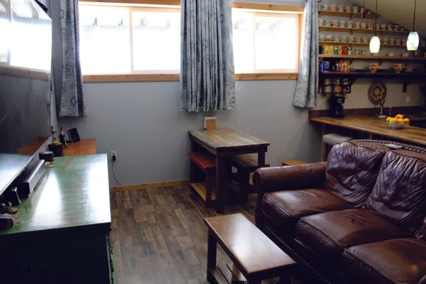 a view of a closet with storage