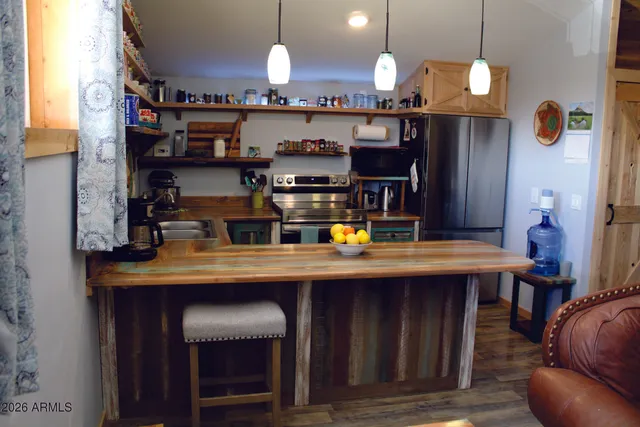 a living room with furniture