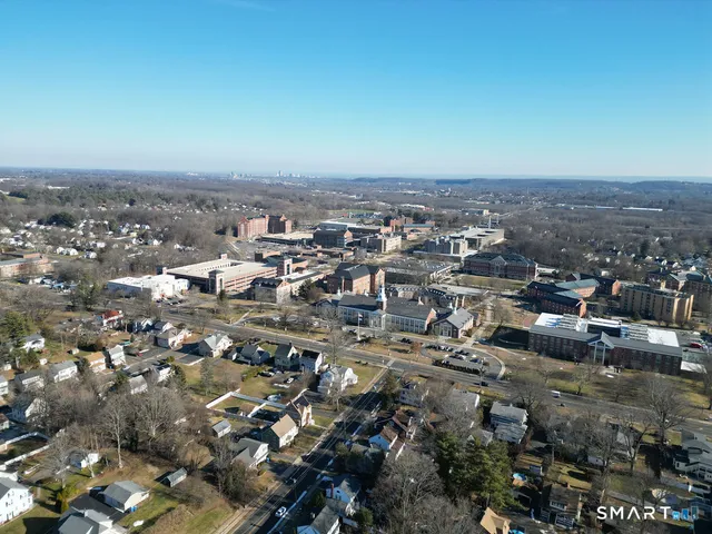 an aerial view of multiple house