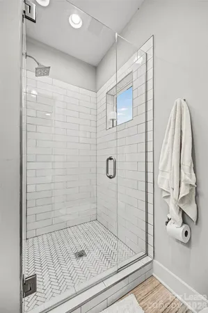 a bathroom with a shower