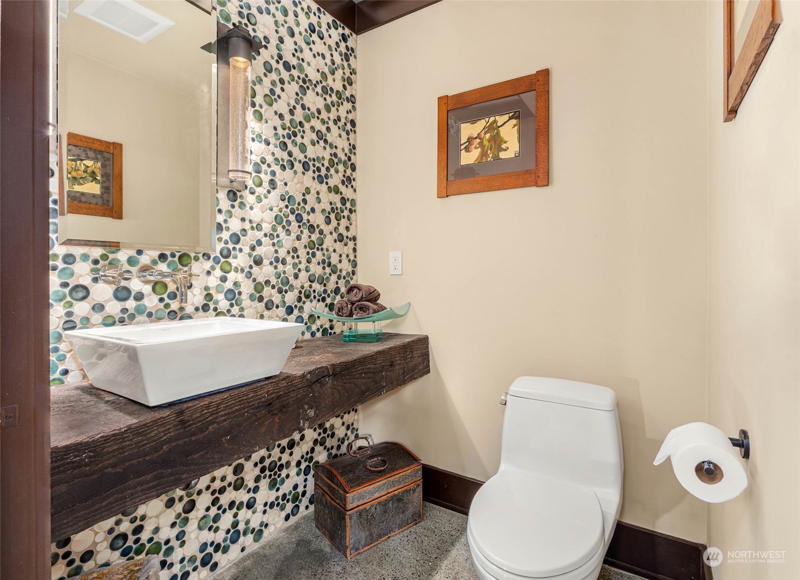 10618 Northeast 155th Place Bothell, WA 98011 - Photo 20 of 40 a bathroom with a toilet and a shower curtain