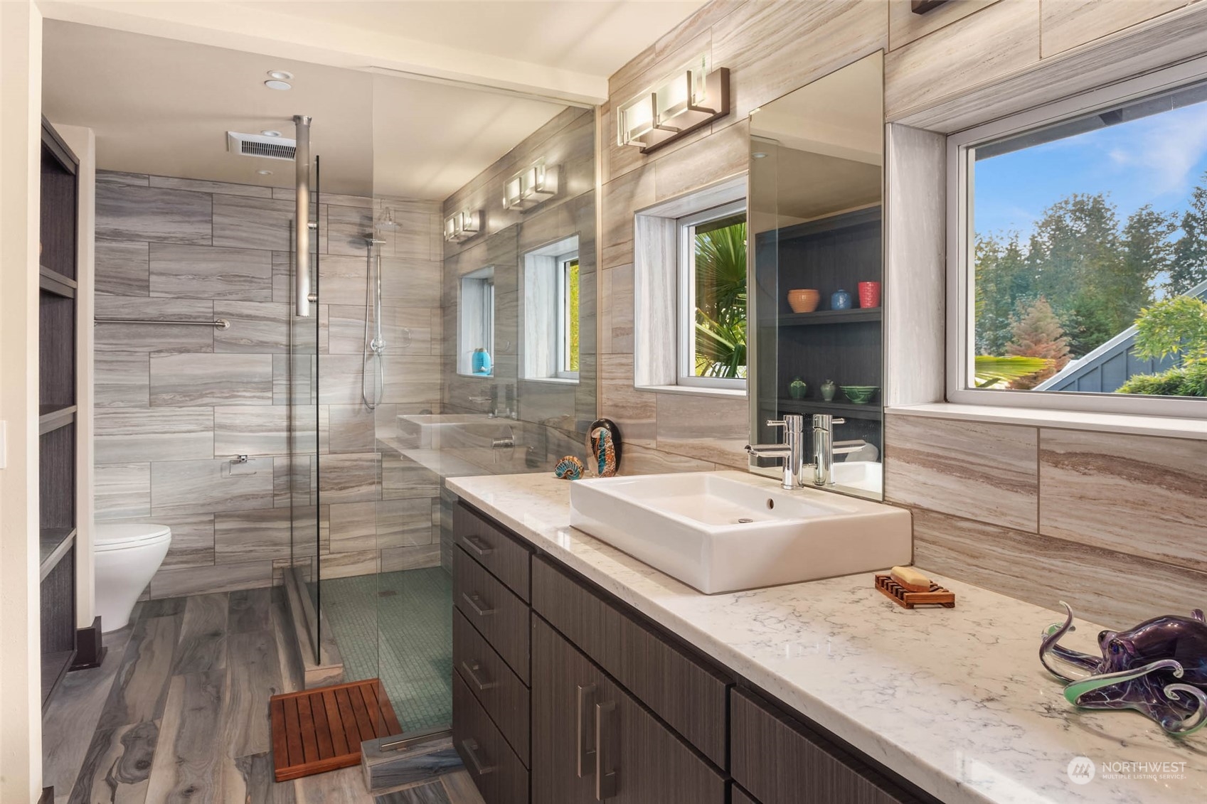 10618 Northeast 155th Place Bothell, WA 98011 - Photo 33 of 40 a bathroom with a sink and a mirror