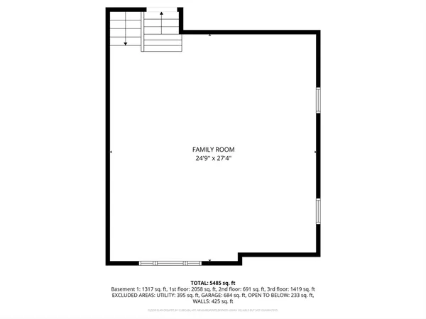 a picture of floor with a white wall and a painting