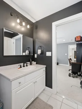 a bathroom with a sink double vanity