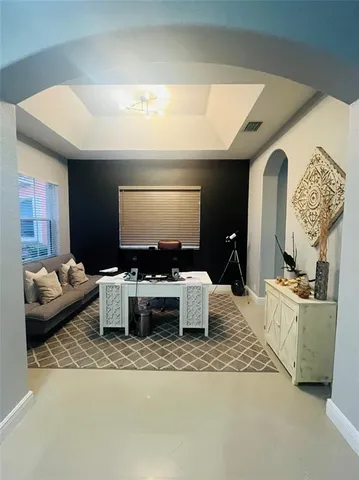 a living room with furniture