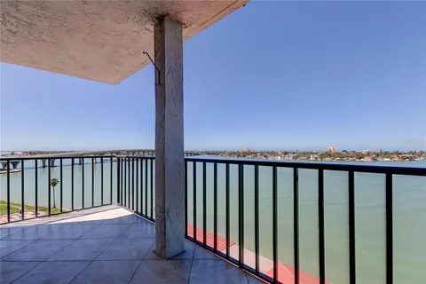 a view of a balcony with an outdoor space