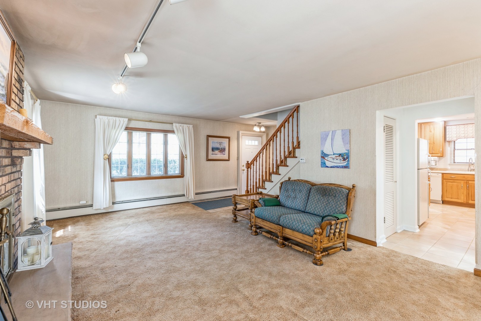 1345 Hickory Road Homewood, IL 60430 - Photo 3 of 28 a living room with furniture and a fireplace