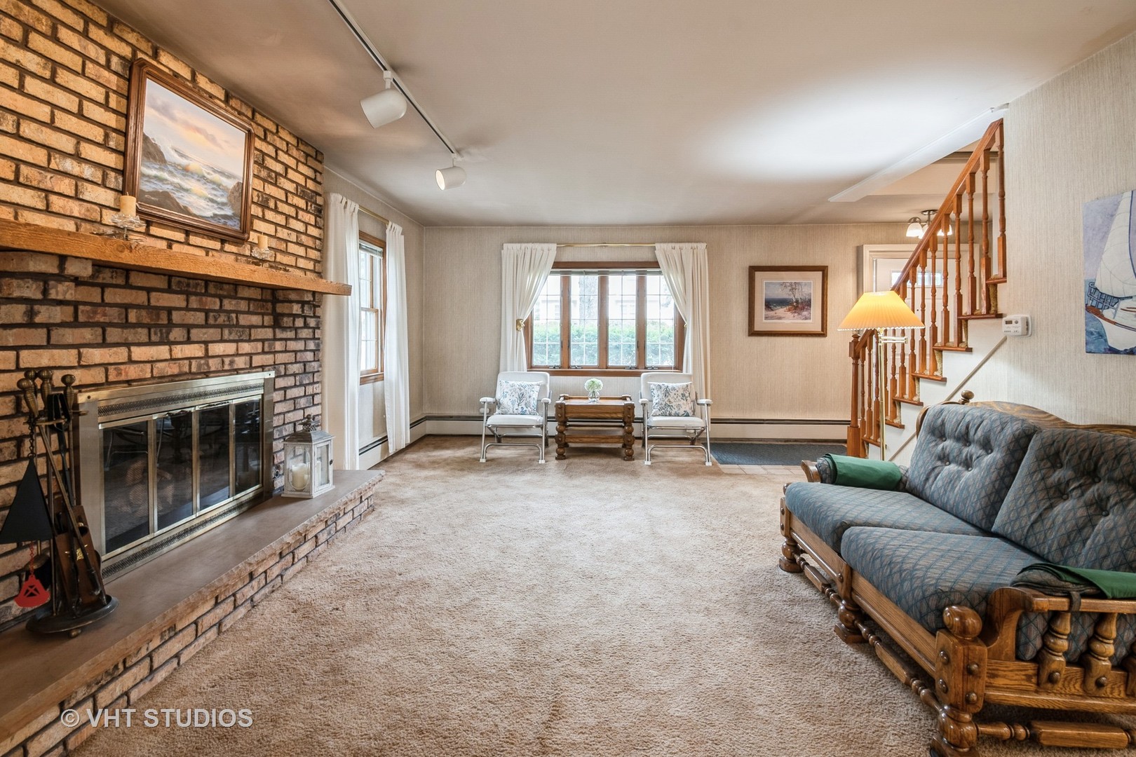 1345 Hickory Road Homewood, IL 60430 - Photo 5 of 28 a living room with furniture and a fireplace