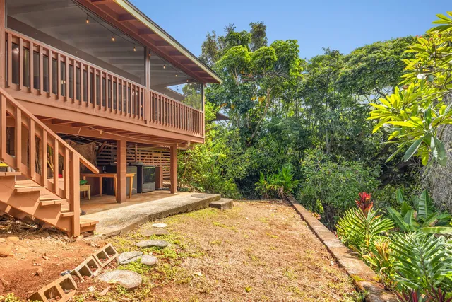 a balcony with a stove