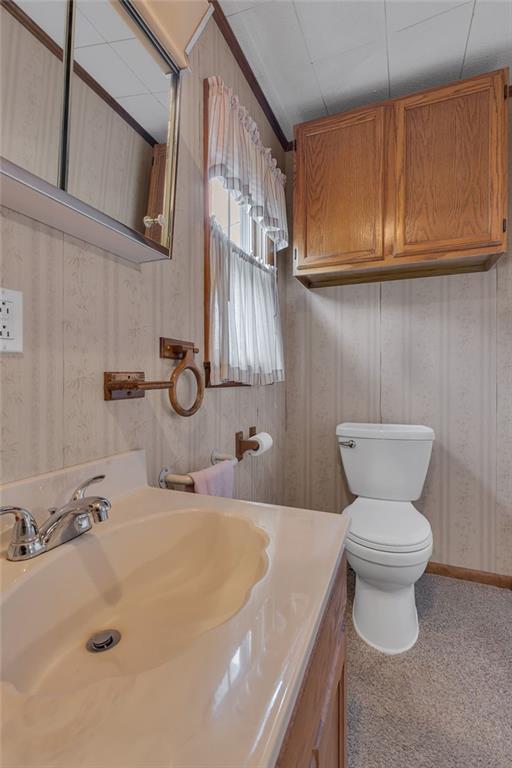 1196 Mercer Road Ellwood City, PA 16117 - Photo 22 of 31 a bathroom with a sink a toilet and a mirror