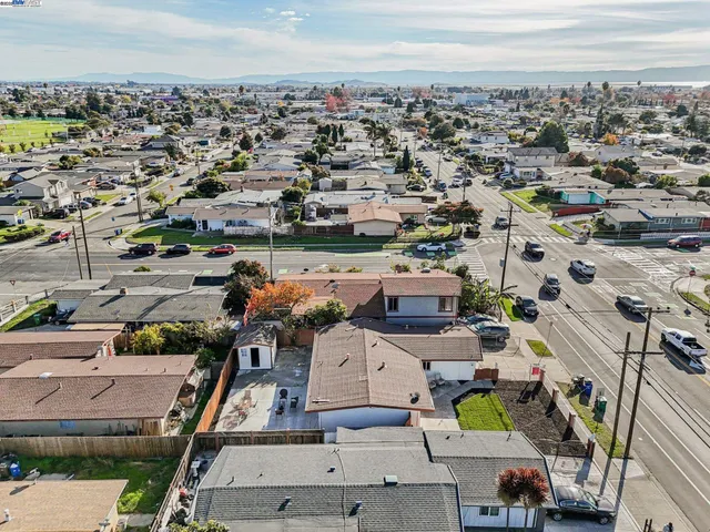 an aerial view of a city