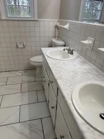 a bathroom with a sink and toilet