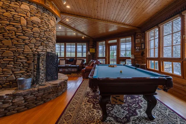 a view of a balcony with an ocean view