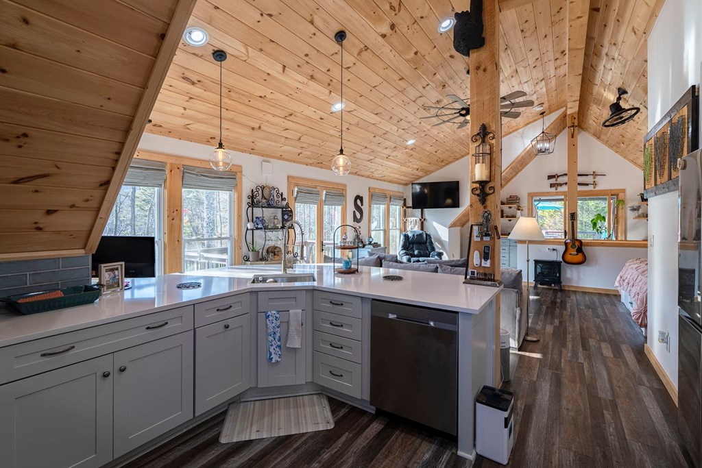 201 Mountainside Parkway Ellijay, GA 30536 - Photo 42 of 78 a kitchen with lots of counter top space and a sink