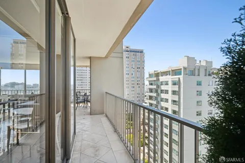 a view of balcony with city view