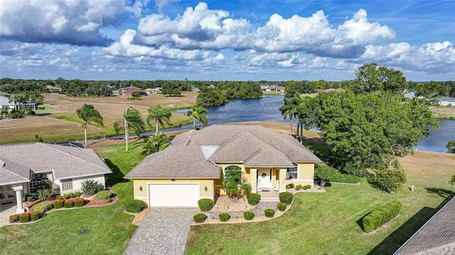 an aerial view of a house