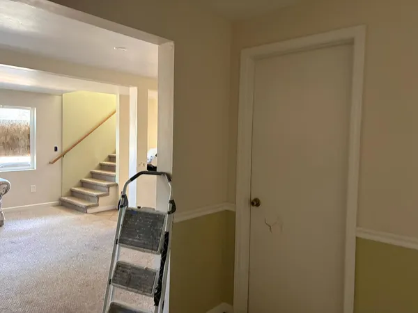 an empty room with a window
