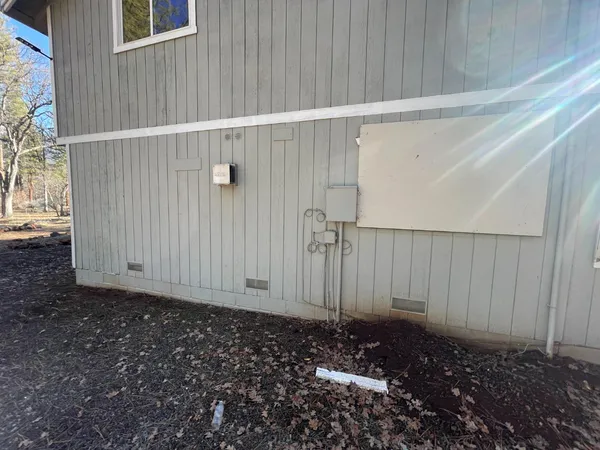 a view of a wooden door