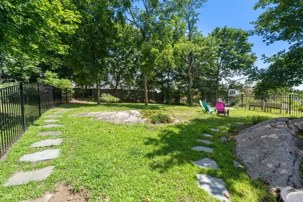 a view of a house with a backyard