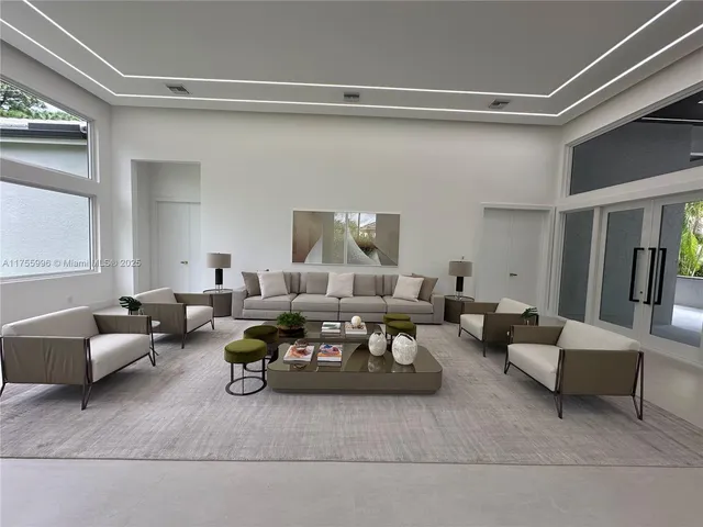a living room with furniture
