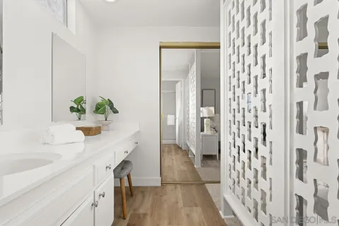 an empty room with closet