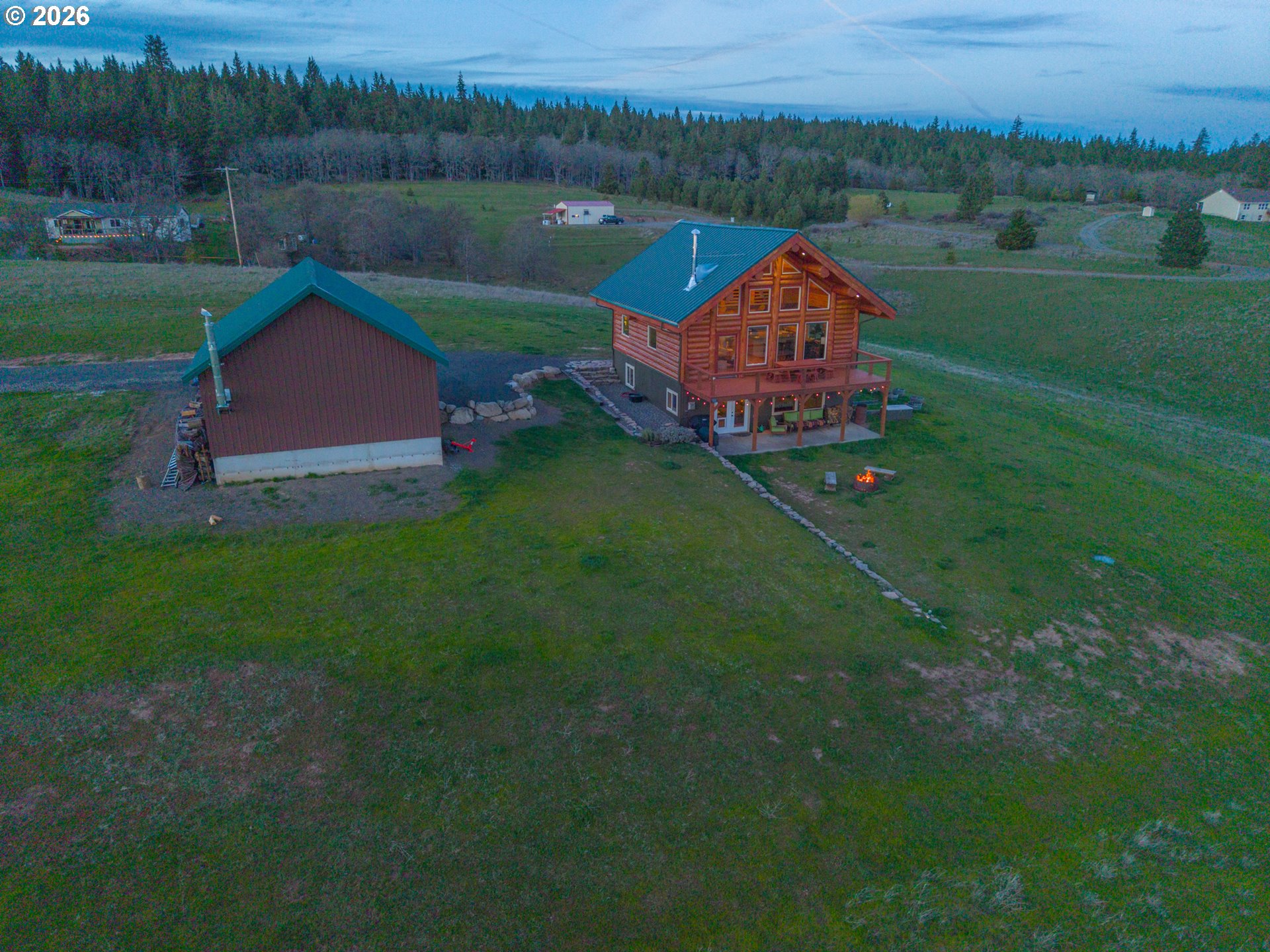 6 Justin Road Lyle, WA 98635 - Photo 42 of 46 an aerial view of a house and outdoor space