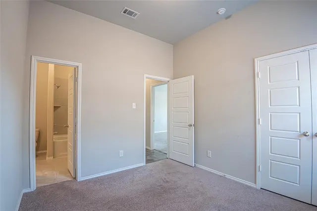 an empty room with closet