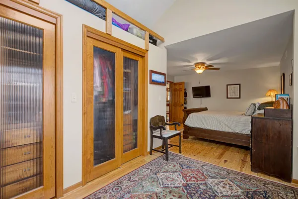 an aerial view of a residential houses with outdoor space