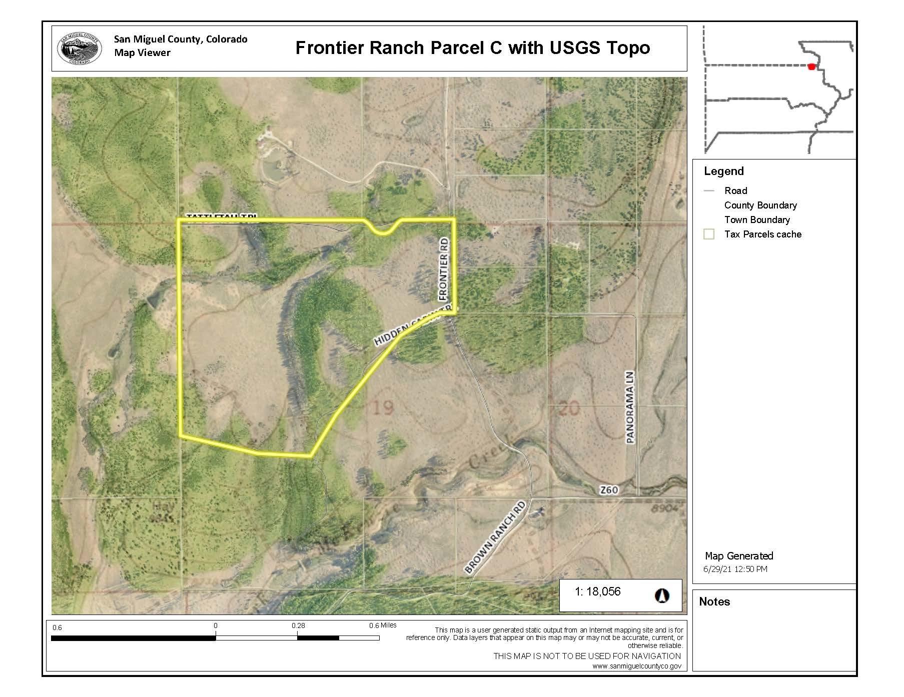 Tbd Frontier Road Placerville, CO 81430 - Photo 15 of 15 Frontier Ranch Parcel C w USGS Topo