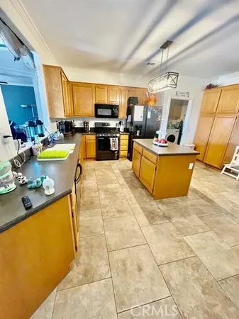 a large kitchen with a lot of counter space