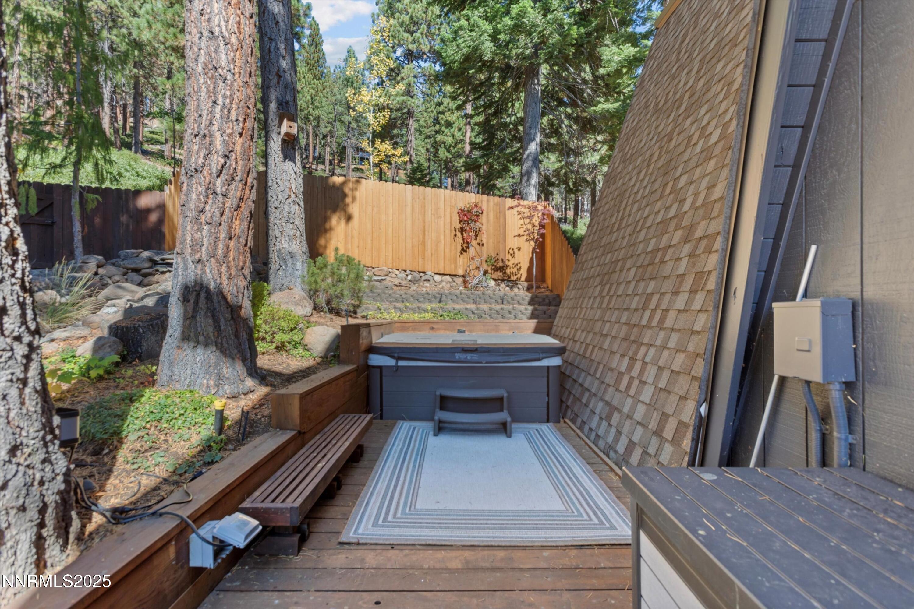 456 Jill Court Incline Village, NV 89451 - Photo 14 of 38 a view of balcony with wooden floor and outdoor seating