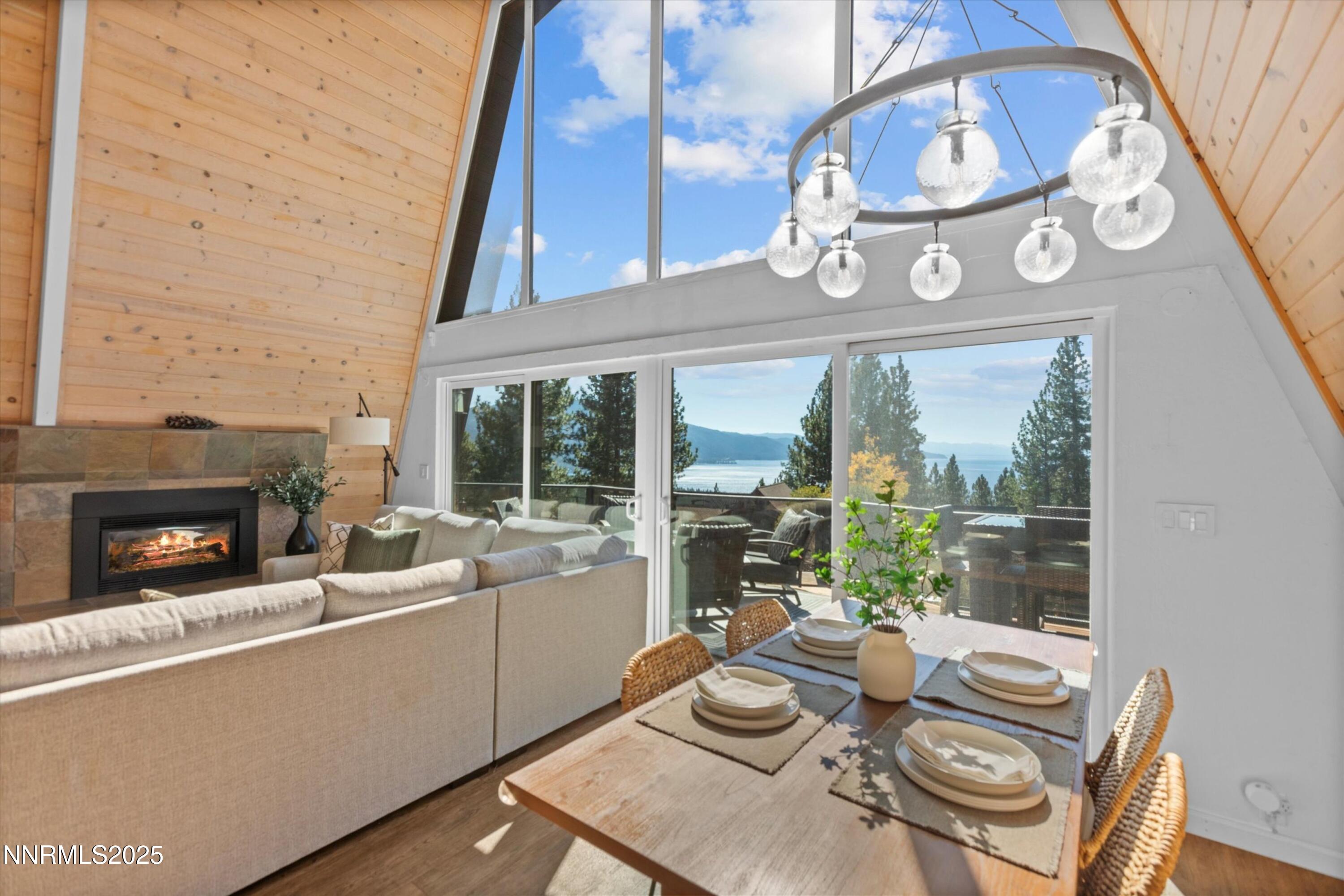 456 Jill Court Incline Village, NV 89451 - Photo 5 of 38 a view of a dining room with furniture window and outside view