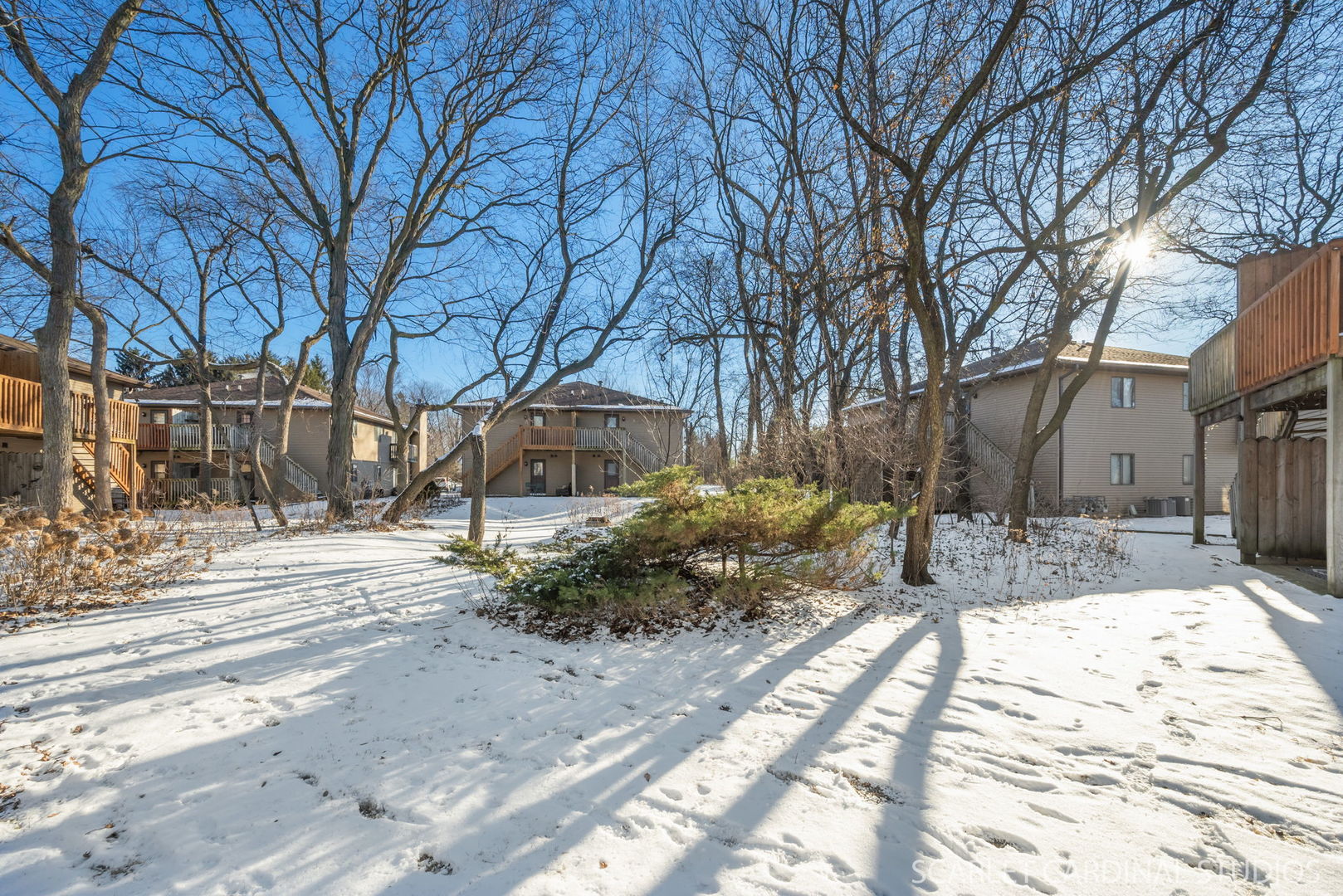 305 South Harrison Street, Unit 305 Geneva, IL 60134 - Photo 19 of 20 a view of a house with a yard covered in snow