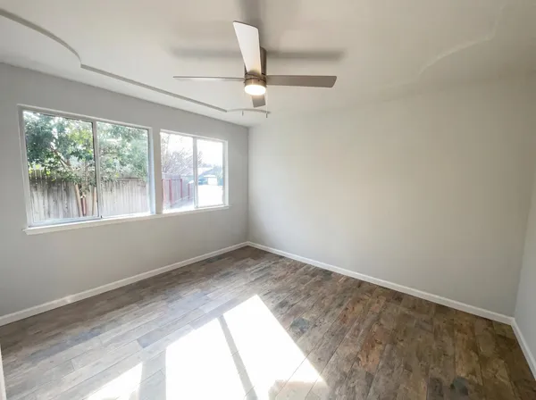 an empty room with a window