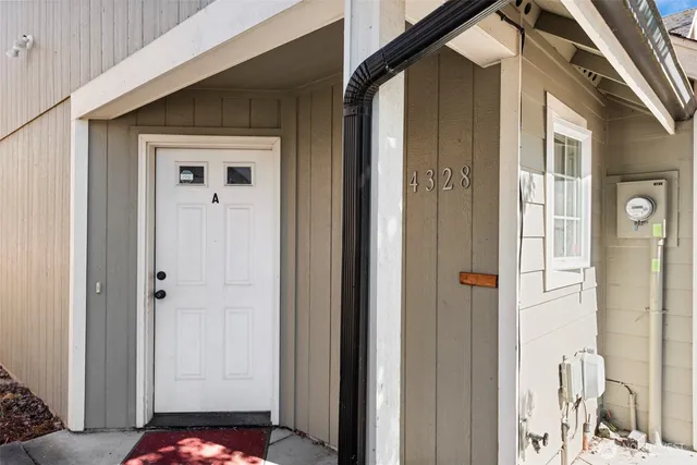a door view with a glass door