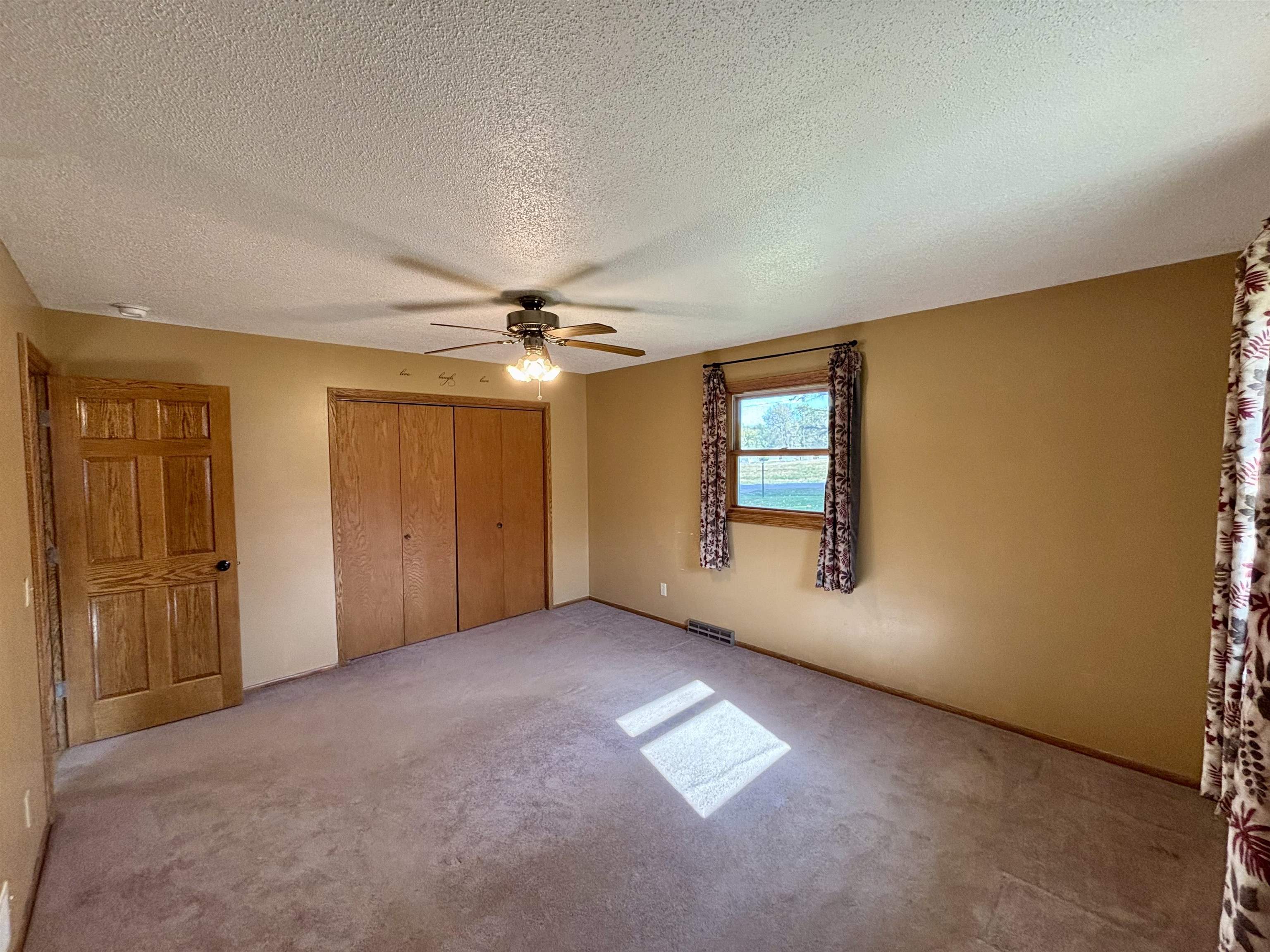 3310 South Apple River Road Elizabeth, IL 61028 - Photo 21 of 39 an empty room with windows and ceiling fan