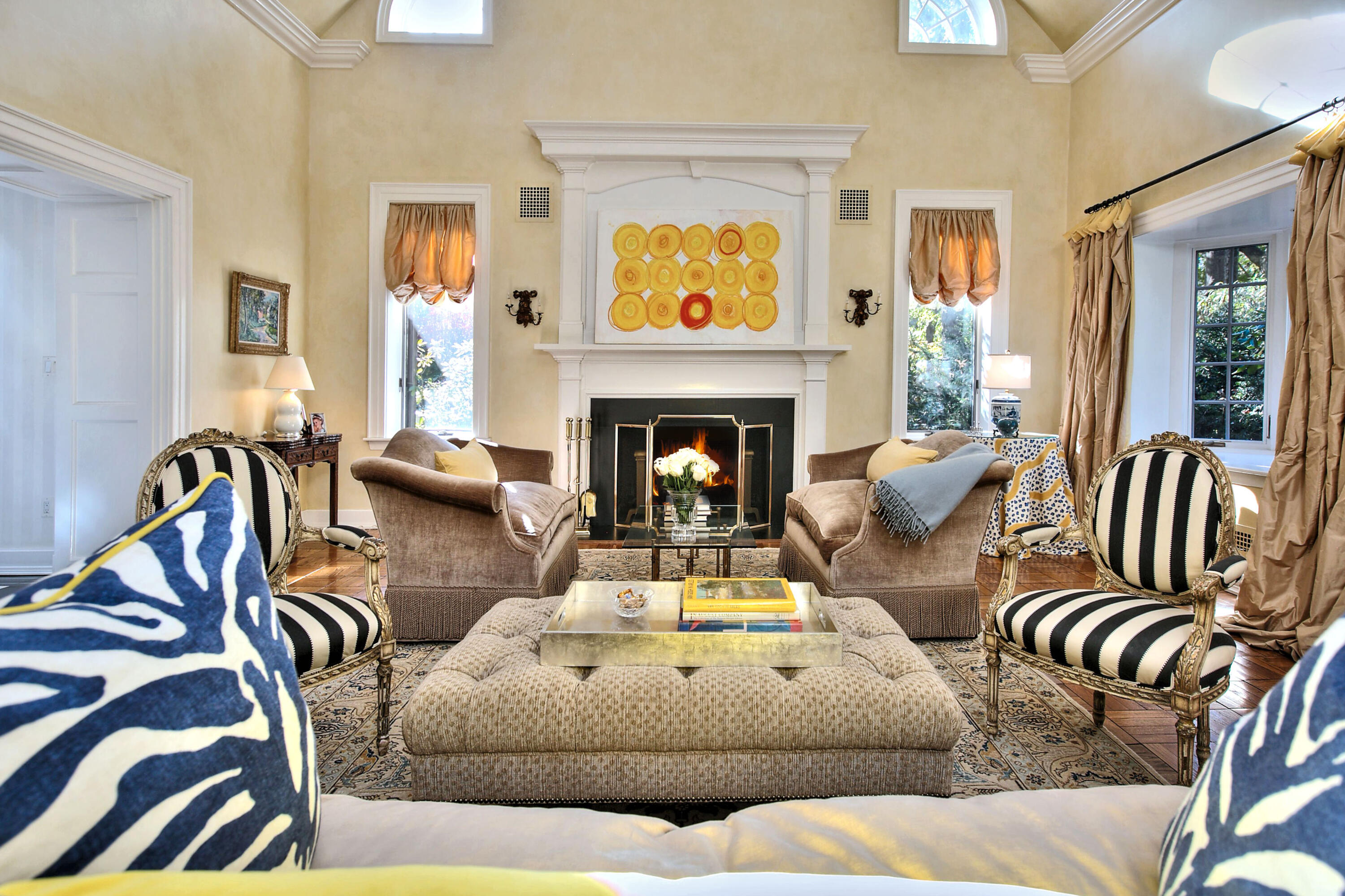 22 Mill Road New Canaan, CT 06840 - Photo 11 of 42 a living room with furniture and a fireplace