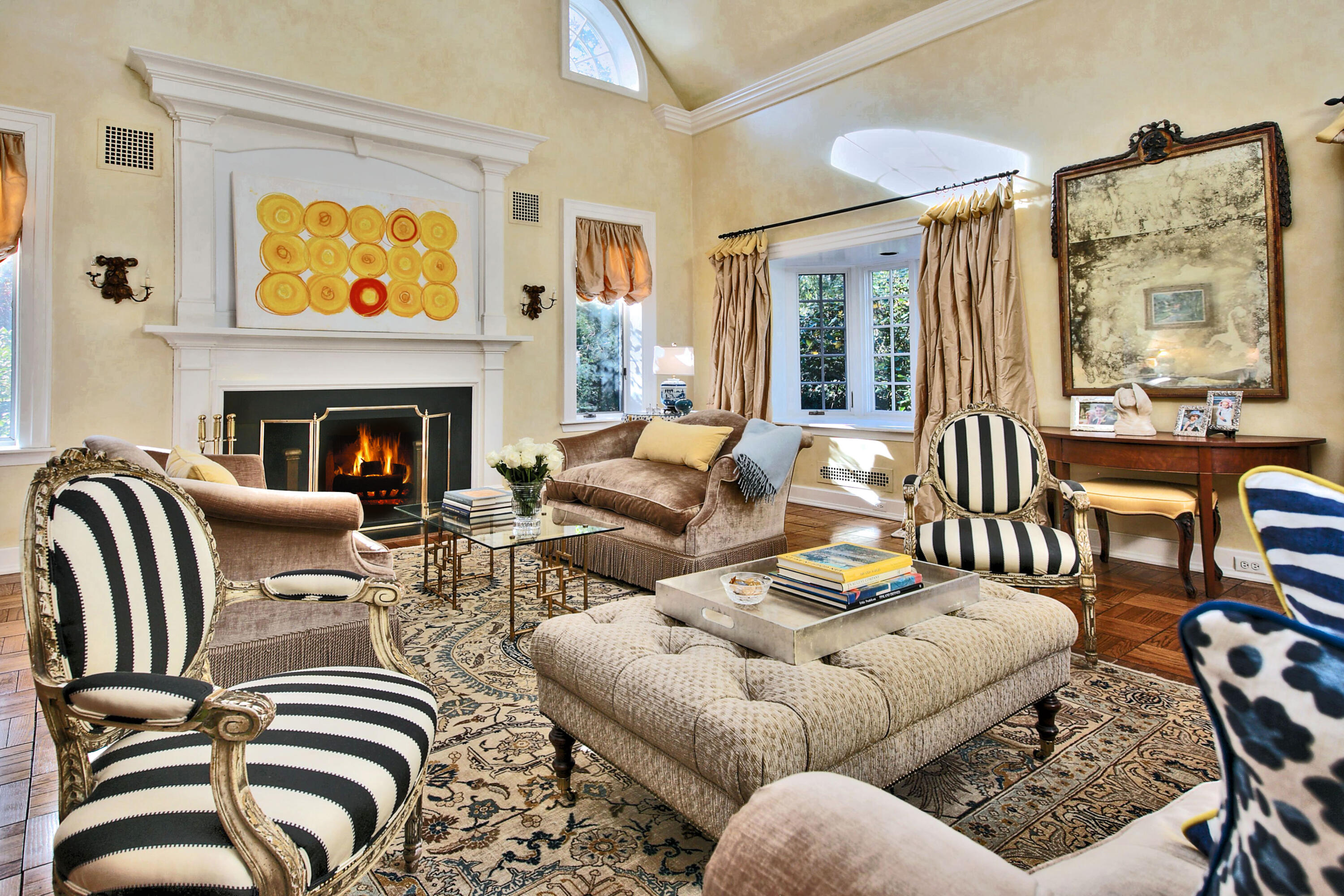 22 Mill Road New Canaan, CT 06840 - Photo 12 of 42 a living room with furniture and a fireplace